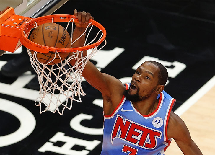 O poste dos Brooklyn Nets Kevin Durant